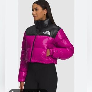 The North Face Nuptse 700 Women's Fuchsia and Black Puffer Jacket